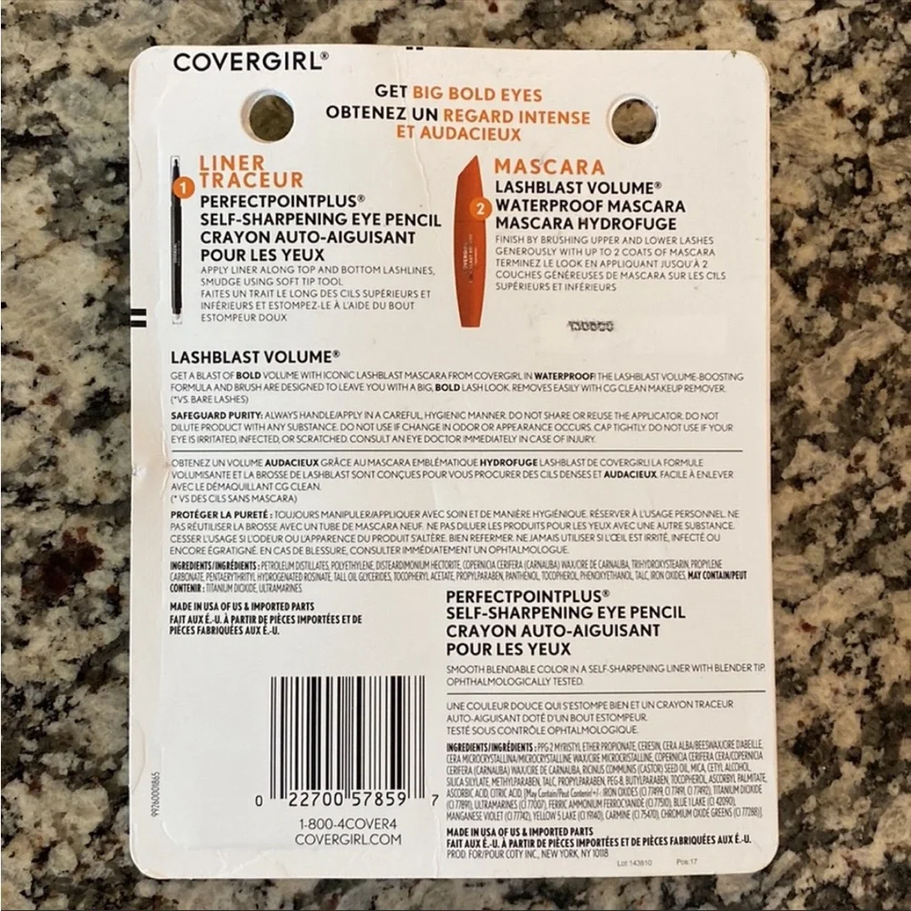Covergirl Lash Blast Volume Waterproof Mascara Perfect Point Plus Eyeliner